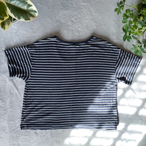 Old Navy Cozy Rib-Knit Striped Easy Tee - Picture 2 of 3